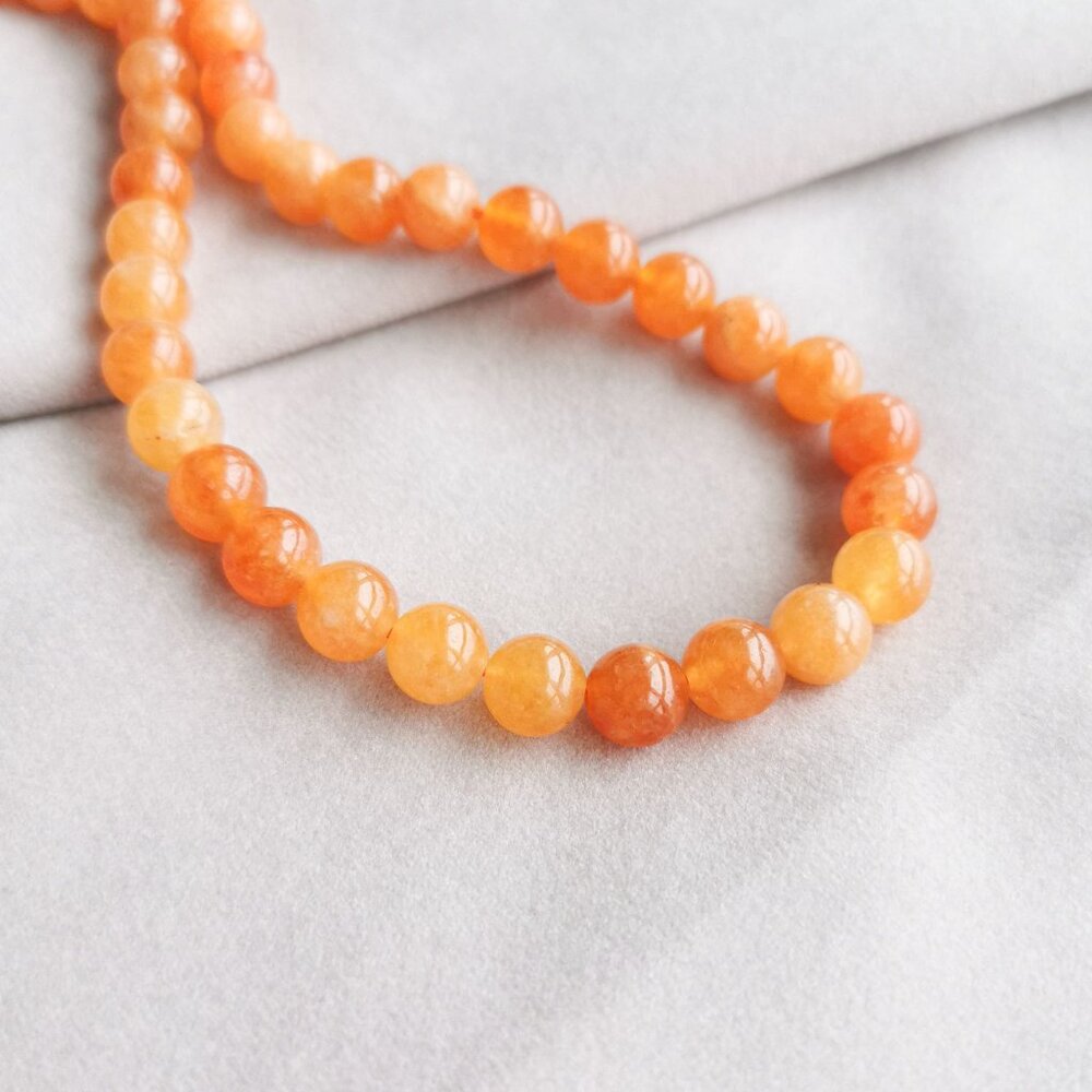 8mm | Orange Onyx Agate Round Beads DIY